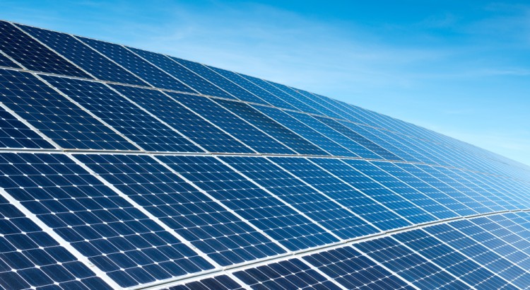 Solar panels from SunPower Corporation against a blue sky