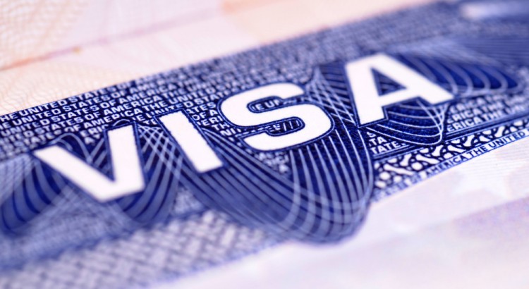 Close up of United States Visa.